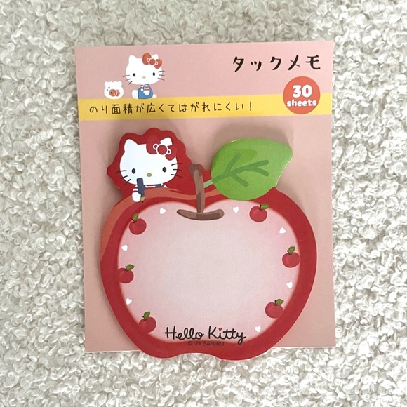 🏷️ Sanrio Hello Kitty kawaii red apple sticky notes - Picture 3 of 8